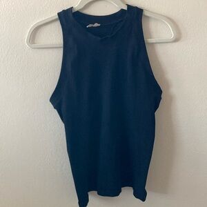 Athleta ribbed black racer back tank large